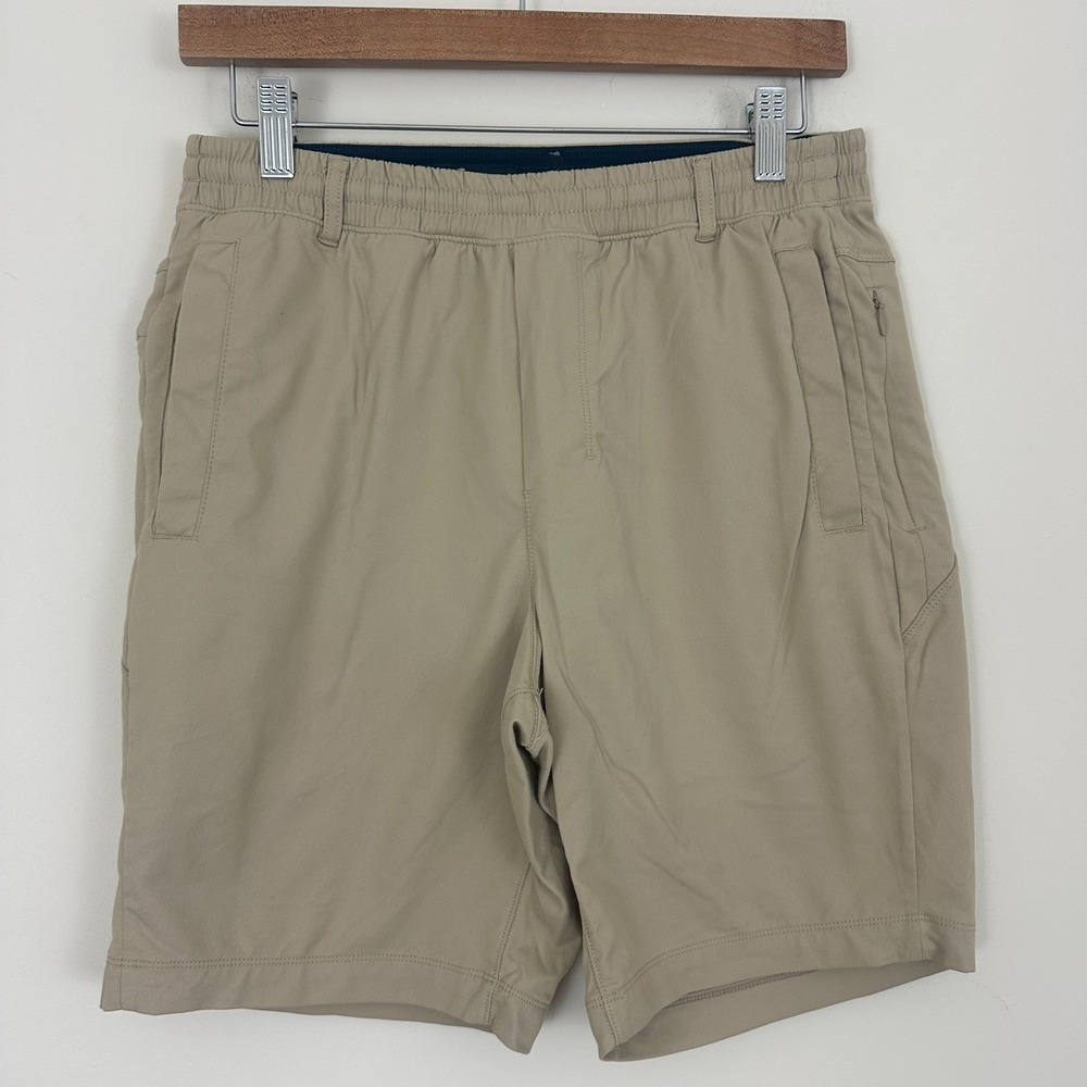 Birddogs Athletic Shorts Beige Lined Nylon Stretch Drawstring Mens Medium L Read